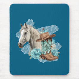 Western Horse Mouse Pad- Navy マウスパッド
