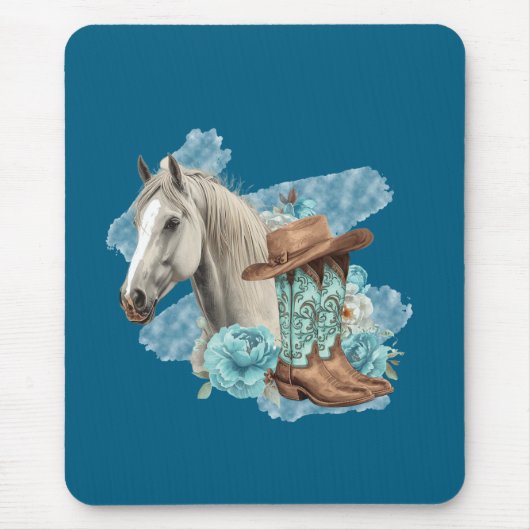 Western Horse Mouse Pad- Navy マウスパッド (正面)