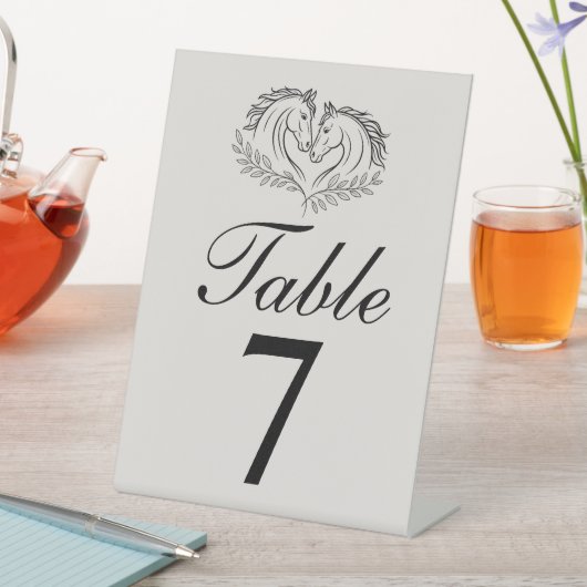 Western Horse Rustic Country Wedding Table Number 台座サイン (インサイチュ)