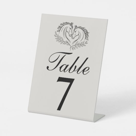 Western Horse Rustic Country Wedding Table Number 台座サイン (正面)