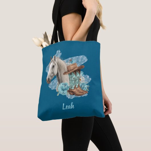 Western Horse Tote トートバッグ (クローズアップ)