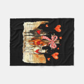 Western Horse Valentine Funny Western Valentines D フリースブランケット (正面(横))