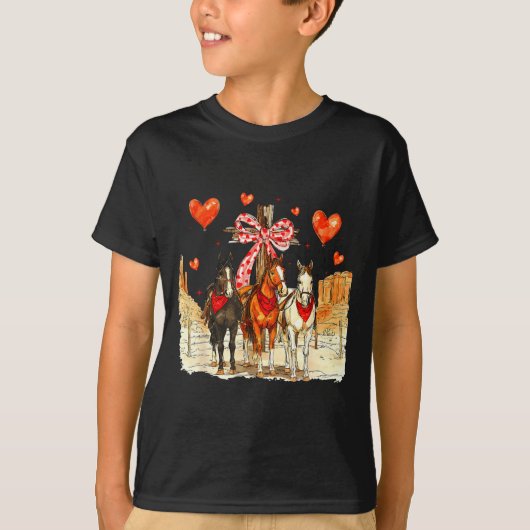 Western Horse Valentine Funny Western Valentines D Tシャツ (正面)