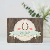 Western Horseshoe Mint Baby Shour RSVPカード (スタンド正面)