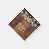 Western Horseshoes String Lights Wedding スタンダードカクテルナプキン (角)