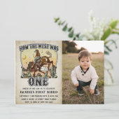Western How The West Was One 1 Birthday Photo 招待状 (スタンド正面)