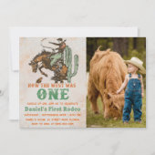 Western How The West Was One 1 Birthday Photo 招待状 (正面)