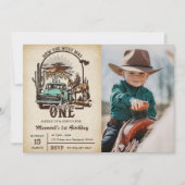 Western How The West Was One 1 Birthday Photo 招待状 (正面)