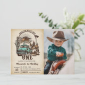 Western How The West Was One 1 Birthday Photo 招待状 (スタンド正面)