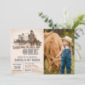 Western How The West Was One 1 Birthday Photo 招待状 (スタンド正面)