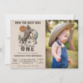 Western How The West Was One 1 Birthday Photo 招待状 (正面)