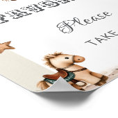 Western Howdy Baby Cowboy Baby Shower Favors Sign ポスター (角)