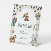 Western Howdy Baby Cowboy Baby Shower Favors Sign 台座サイン (正面)