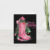 Western , Howdy Christmas And Tree, Nk Cowboy Boot カード (正面)