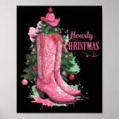 Western , Howdy Christmas And Tree, Nk Cowboy Boot ポスター (正面)
