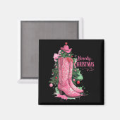 Western , Howdy Christmas And Tree, Nk Cowboy Boot マグネット (正面/裏面)