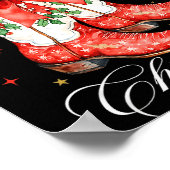 Western Howdy Christmas Cowgirl Boot Coquette Bow  ポスター (角)