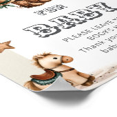 Western Howdy Cowboy Baby Shower Books for Baby ポスター (角)