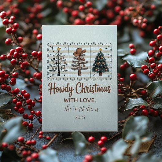 Western Howdy Cowboy Christmas シーズンカード