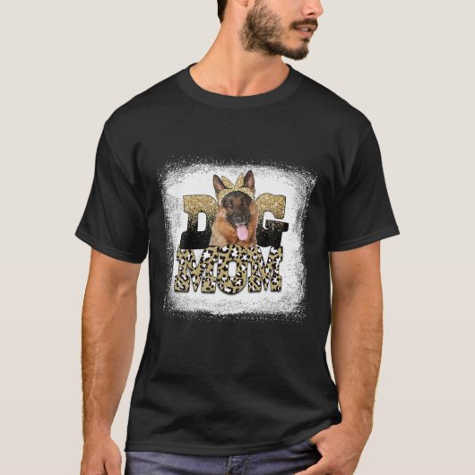 Western Leopard German Shepherd Mom Mother's Day Tシャツ (正面)