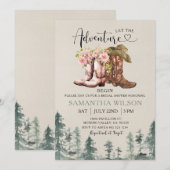 Western Let the Adventure Begin Bridal Shower 招待状 (正面/裏面)