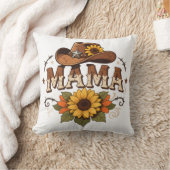 Western Mama Sunflower Cowgirl Design クッション (ブランケット)