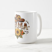 Western Mama Sunflower Cowgirl Design コーヒーマグカップ (正面右)