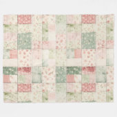 Western Mint Pink Floral Quilt Patterns フリースブランケット (正面(横))