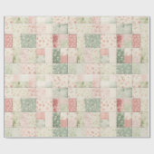 Western Mint Pink Floral Quilt Patterns ラッピングペーパー (フラット)