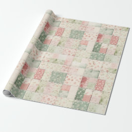 Western Mint Pink Floral Quilt Patterns ラッピングペーパー