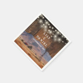 Western Mountain Ranch Barn Wood Wedding スタンダードカクテルナプキン (角)