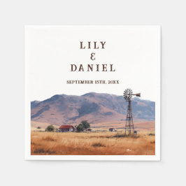 Western Mountain Ranch Wedding スタンダードカクテルナプキン