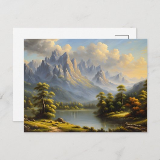 Western Mountains and River ポストカード (正面/裏面)