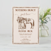 Western Nothing Fancy Just Love Hand Drawn Wedding 招待状 (スタンド正面)