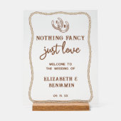 Western Nothing Fancy Just Love Wedding Welcome アクリルサイン (正面)