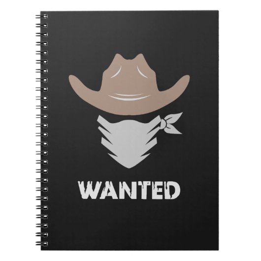 Western Outlaw Cowboy Wanted ノートブック (正面)
