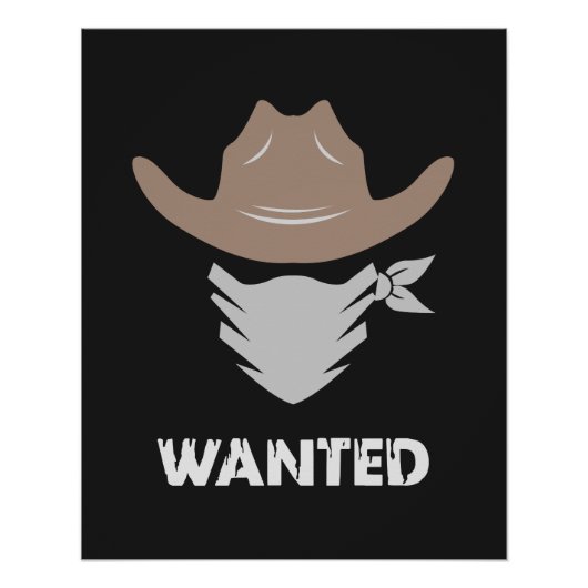 Western Outlaw Cowboy Wanted ポスター (正面)