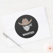 Western Outlaw Cowboy Wanted ラウンドシール (封筒)