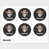 Western Outlaw Cowboy Wanted ラウンドシール (シート)