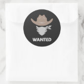 Western Outlaw Cowboy Wanted ラウンドシール (バッグ)