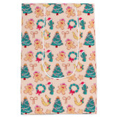 Western Pastel Cowboy Christmas Gift  ミディアムペーパーバッグ (裏面)