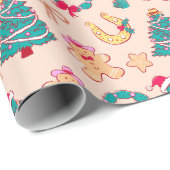 Western Pastel Cowboy Christmas Gift  ラッピングペーパー (ロールコーナー)