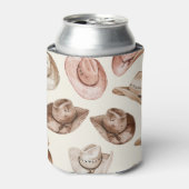 Western Pink Brown Cowgirl Hats   缶クーラー (缶正面)