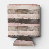 Western Pink Brown Cowgirl Stripes 缶クーラー (裏面)