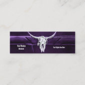 Western Purple White Rustic Bull Cow Skull Barn スキニー名刺 (正面)