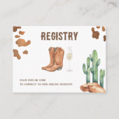 Western - QRコードブライダルシャワーレジストリ エンクロージャーカード (正面)