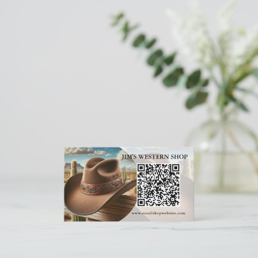 Western QR Code Business Cards 名刺 (スタンド正面)