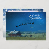 Western Ranch scene with Santa and Reindeer シーズンカード (正面/裏面)