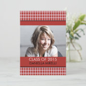 Western Red写真市松模様に卒業のお知らせ 招待状 (スタンド正面)