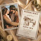Western Retro Funky Hand Drawn Photo Wedding 招待状